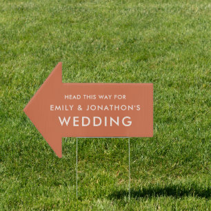 Simple Terracotta Direction This Way To Wedding Si Sign
