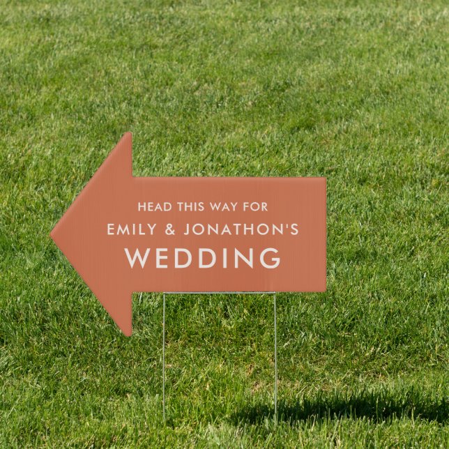 Simple Terracotta Direction This Way To Wedding Si Sign (Insitu)