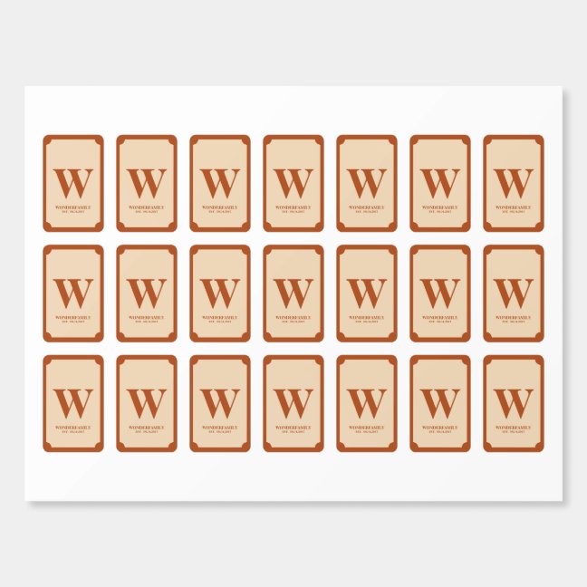 Simple Terracotta Minimalist Modern Monogram Matchboxes