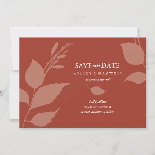 Simple Terracotta Photo Save The Date