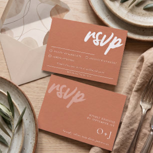 Simple Terracotta RSVP card With Meal Choice