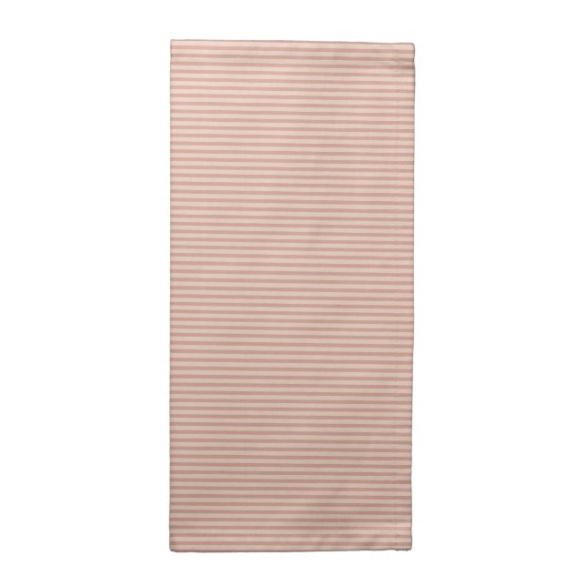 Simple Terracotta Rust Narrow Striped Pattern Cloth Napkin (Half Fold)