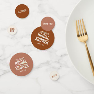 Simple Terracotta Typography Bridal Shower Confetti