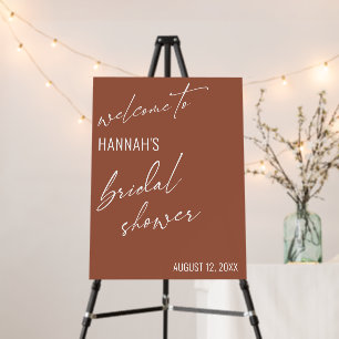 Simple Terracotta Typography Bridal Shower Foam Board