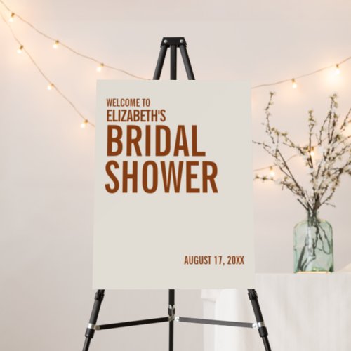 Simple Terracotta Typography Bridal Shower Welcome Foam Board