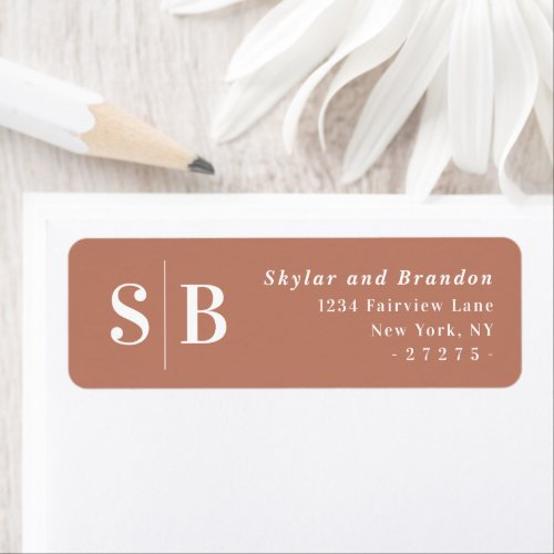 Simple Terracotta Wedding Return Address Label