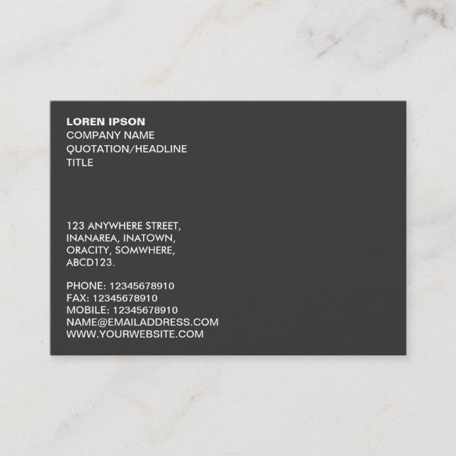 Simple Text 02 - Gray Business Card (Front)