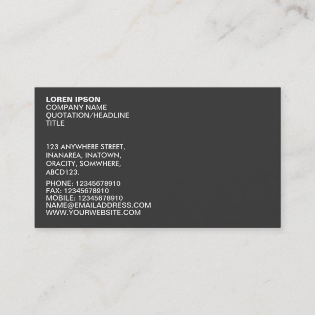 Simple Text 02 - Gray Business Card (Front)
