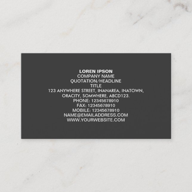 Simple Text 03 - Gray Business Card (Front)