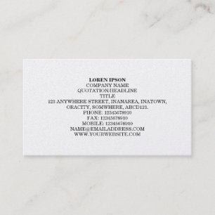 Simple Text 03 - White (Gold Card) Business Card