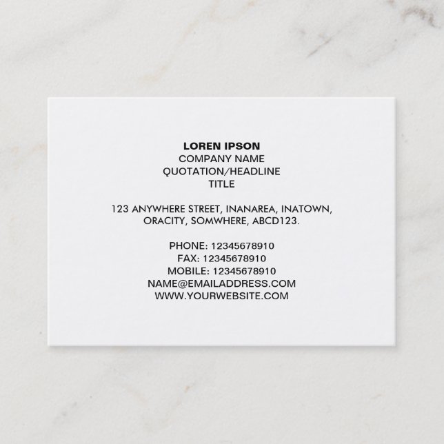 Simple Text 05 - White Business Card (Front)