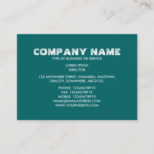 Simple Text 06 - Moss Green Business Card (Front)
