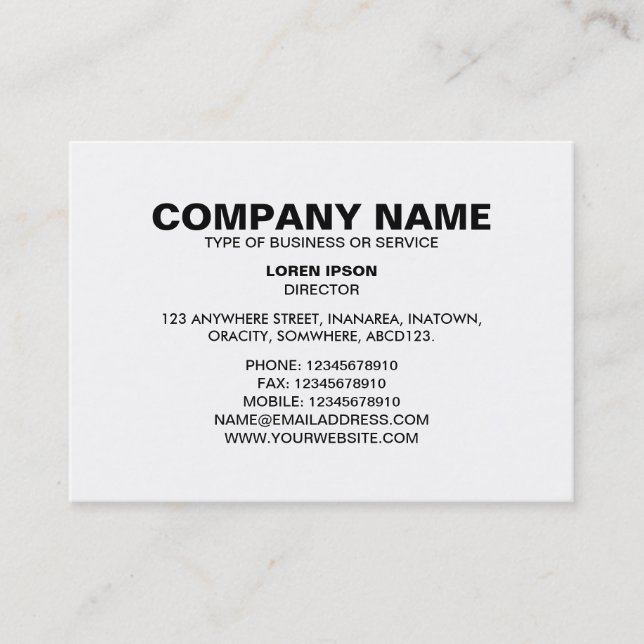 Simple Text 06 - White Business Card (Front)