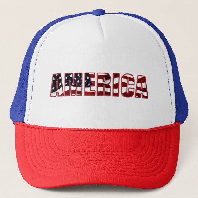 Simple Text America Trucker Hat (Front)