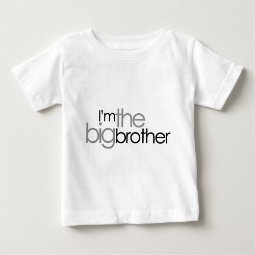 Simple Text Black and Gray Big Brother Baby T_Shirt