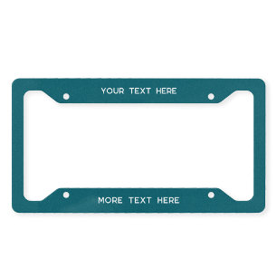 Simple Text Business Promotional Teal Green License Plate Frame