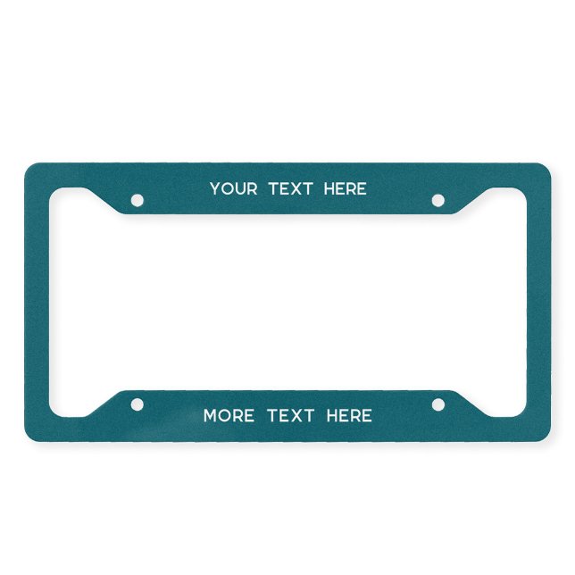 Simple Text Business Promotional Teal Green License Plate Frame (Simple text business promotional company name website phone number slogan license plate frame teal)
