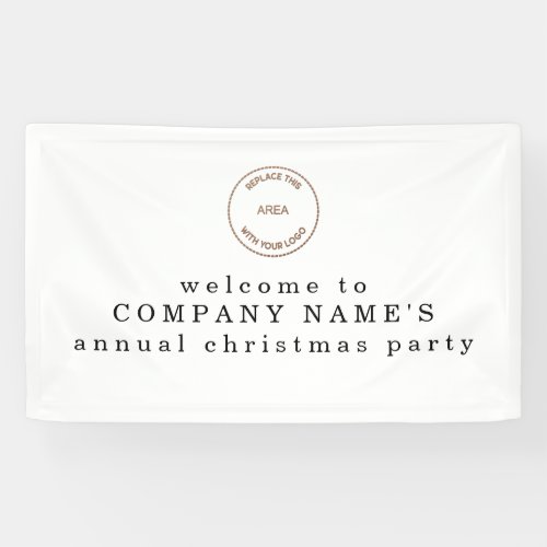 Simple Text Company Logo Welcome Christmas Party Banner