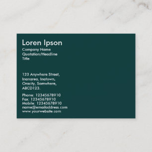 Simple Text - Dark Green 003333 Business Card