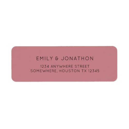 Simple Text Dusty Rose Return Name Address Label