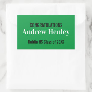 Simple Text Graduation Party Favor Rectangular Sticker