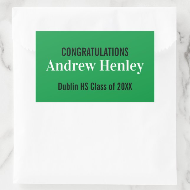 Simple Text Graduation Party Favor Rectangular Sticker (Bag)