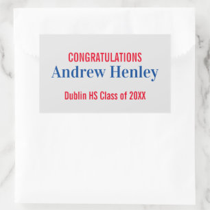 Simple Text Graduation Party Favor Rectangular Sticker