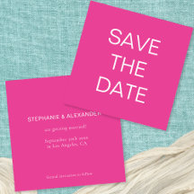 Simple Text Hot Pink Wedding Square