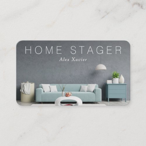 simple text house stager business card