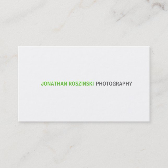 Simple Text Lime Green Business Card (Front)