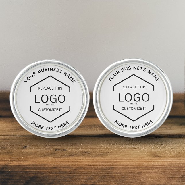 Simple Text Logo Business Promotional  Cufflinks (Creator Uploaded)