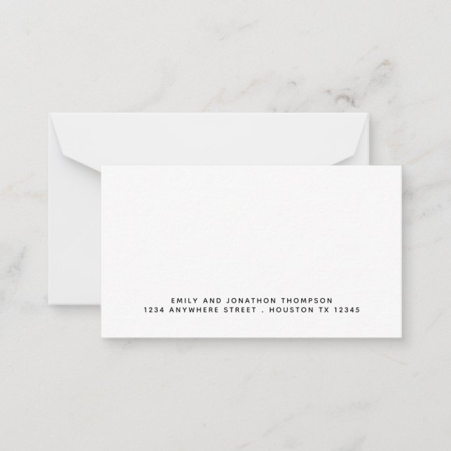 Simple Text Name and Address Note Card (Front)