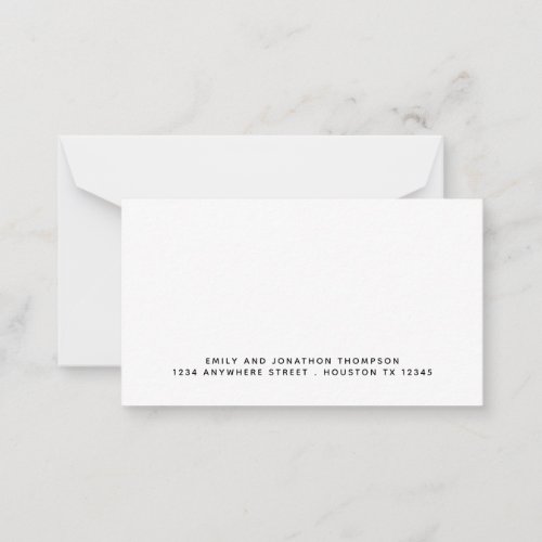 Simple Text Name and Address Note Card