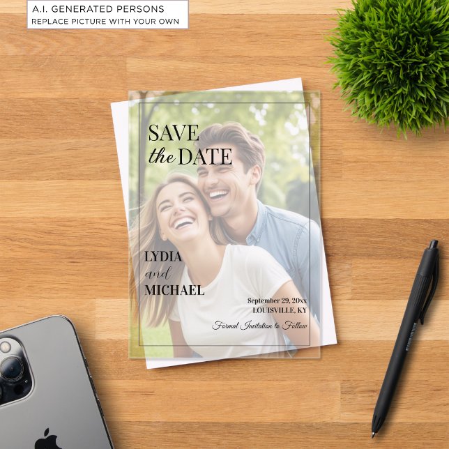 Simple Text Overlay Photo Acrylic Invitations (Creator Uploaded)