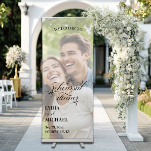 Simple Text Overlay Photo Rehearsal Dinner Retractable Banner