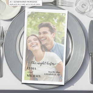 Simple Text Overlay Photo The Night Before Paper Guest Towels