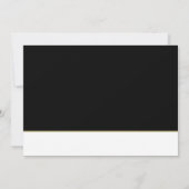 Simple Text Photo Gold White Black 2024 Graduation Invitation (Back)