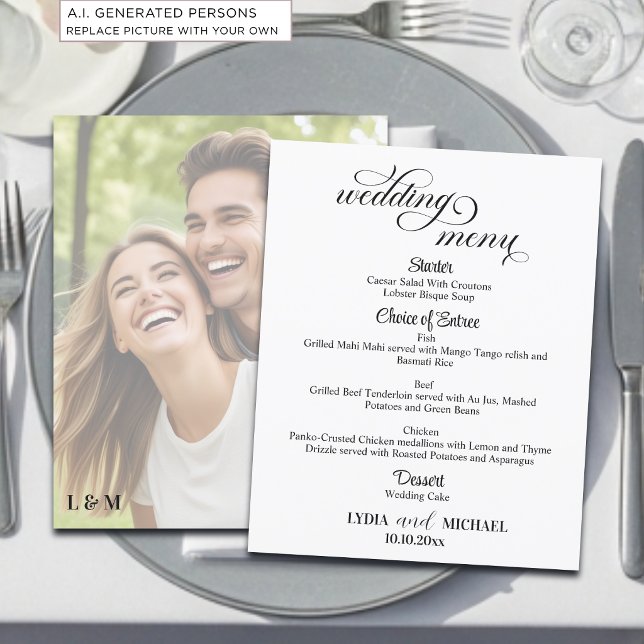 Simple Text Photo Overlay Wedding Menu (Creator Uploaded)