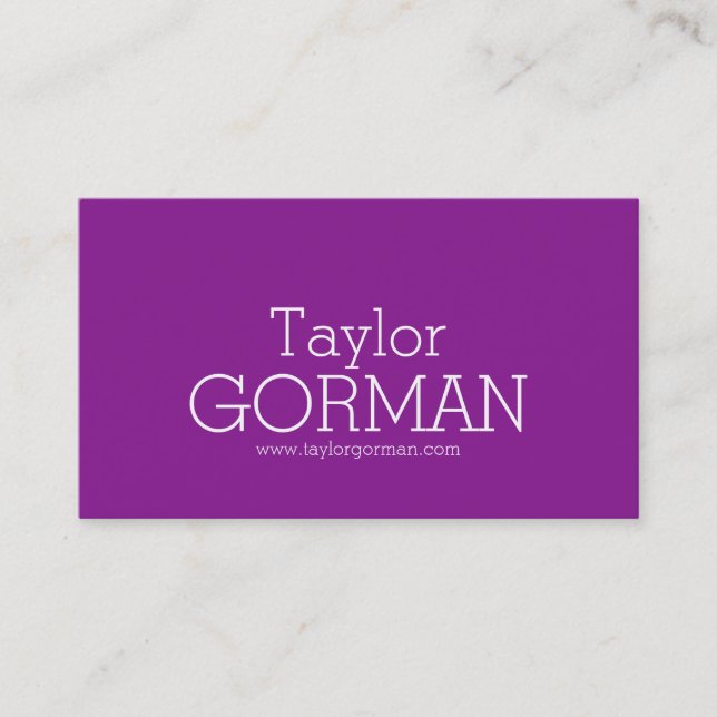 Simple text professional purple business card (Front)