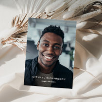 Simple Text | Vertical Two Photo Graduation Party Invitation