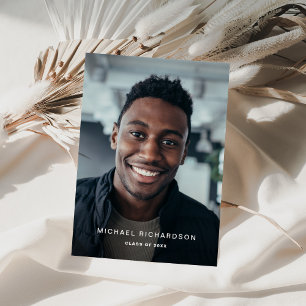 Simple Text   Vertical Two Photo Graduation Party Invitation