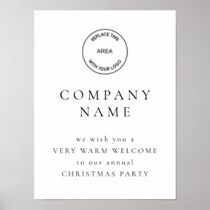Simple Text Welcome Company Christmas Party Logo Poster
