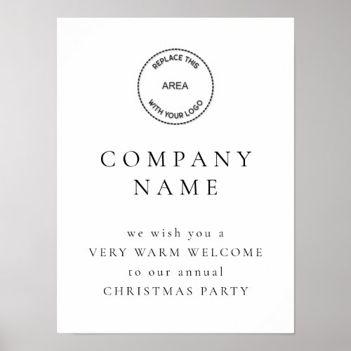 Simple Text Welcome Company Christmas Party Logo Poster