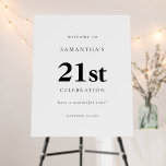 Simple Text Welcome to 21st Birthday Party Foam Board<br><div class="desc">Minimalist Simple Text Only Welcome to 21st Birthday Party Any Color.  Fully customisable. Easily personalise the text and change font and background colors if you wish via the edit further option.</div>