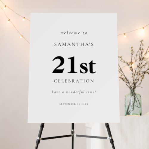 Simple Text Welcome to 21st Birthday Party Foam Board