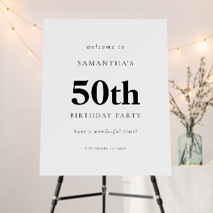 Simple Text Welcome to 50th Birthday Party Foam Board