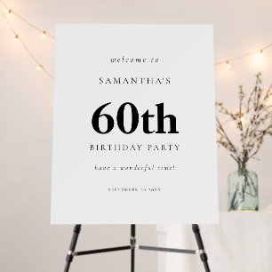 Simple Text Welcome to 60th Birthday Party Foam Board