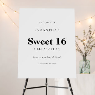 Simple Text Welcome to Sweet 16 Party Foam Board