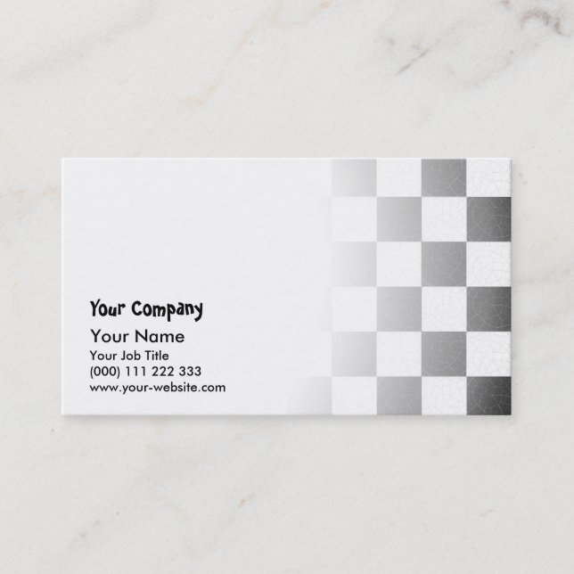 Simple textured checkerboard business card (Front)