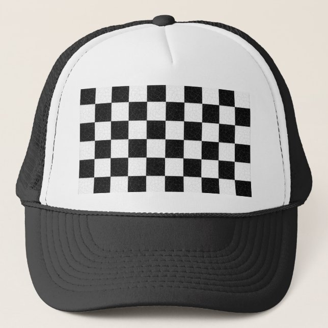 Simple textured checkerboard trucker hat (Front)